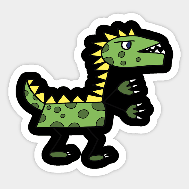 Angry Green Godzilla Sticker by A -not so store- Store